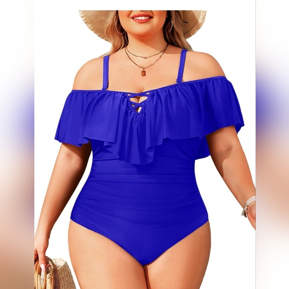 Daci Womens Plus Size One Piece Swimsuit with Tummy Control and sleeves